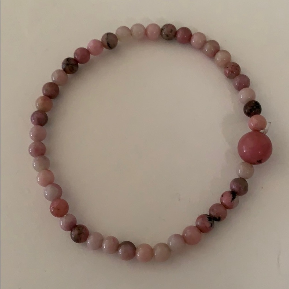 Rhodonite stretch Bracelet 7”